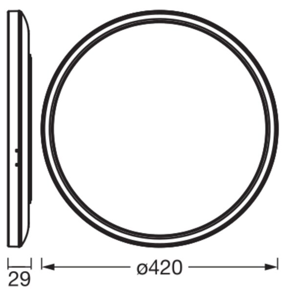 LED Deckenlampe Weiß Metall 4000 K rund B:42cm OSRAM