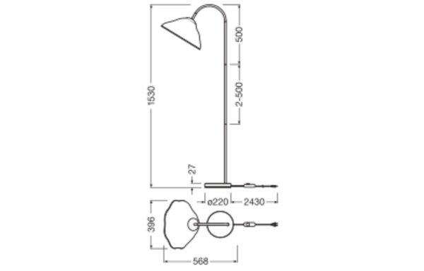 Stehleuchte dimmbar Pappmaché E27 H:153 cm OSRAM