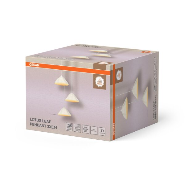 Pendelleuchte Weiß Pappmaché E14 Ø43,7 cm modern OSRAM