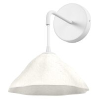 Wandlampe Wei&szlig; Pappmach&eacute; E14 B:21,9 cm...