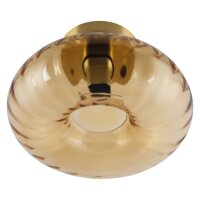 Deckenleuchte Gold Stahl Glas E27 &Oslash;28 cm blendarm...