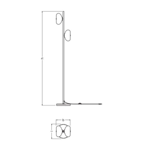 Stehleuchte Gold Metall Glas E14 H:170 cm OSRAM