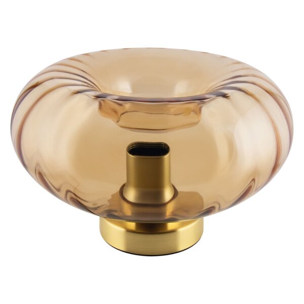 Tischleuchte Gold Metall Glas E27 H:17,6 cm OSRAM