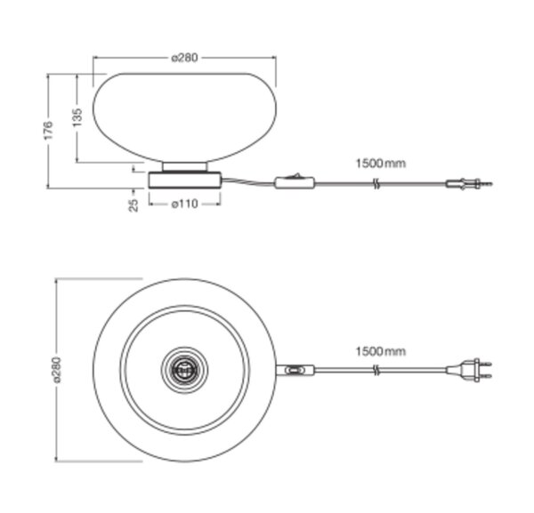 Tischleuchte Gold Metall Glas E27 H:17,6 cm OSRAM