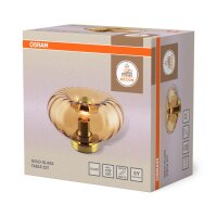 Tischleuchte Gold Metall Glas E27 H:17,6 cm OSRAM