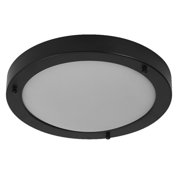 Deckenleuchte Stahl Schwarz IP44 B:31 cm E27 OSRAM