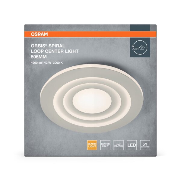 LED Deckenlampe Weiß Metall 3000K rund L:50,5cm OSRAM