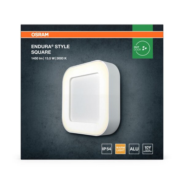 LED Wandlampe Weiß Alu 3000K IP54 B:20,2 cm OSRAM