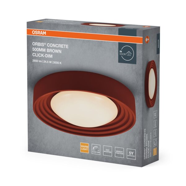 LED Deckenleuchte Braun Beton Click-DIM 3000K OSRAM