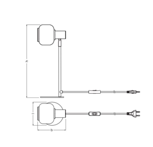 Tischleuchte flexibel Glas Metall E14 H:37,7 cm OSRAM