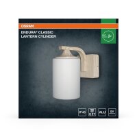 Wandlampe Metall Glas Holzoptik IP43 E27 H:21 cm OSRAM