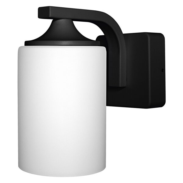 Wandleuchte Schwarz Alu Glas IP43 E27 H:21 cm OSRAM