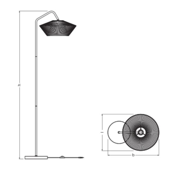 Stehleuchte Dunkelgrau Stahl Schwarz E27 164 cm OSRAM