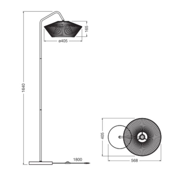 Stehleuchte Dunkelgrau Stahl Schwarz E27 164 cm OSRAM