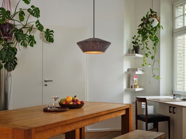 Hängelampe Schwarz Grau E27 Ø40,5 cm rund OSRAM