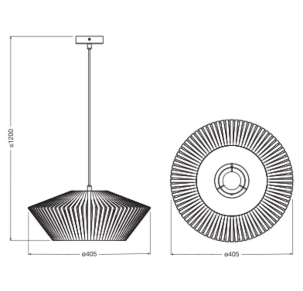 Hängelampe Schwarz Grau E27 Ø40,5 cm rund OSRAM