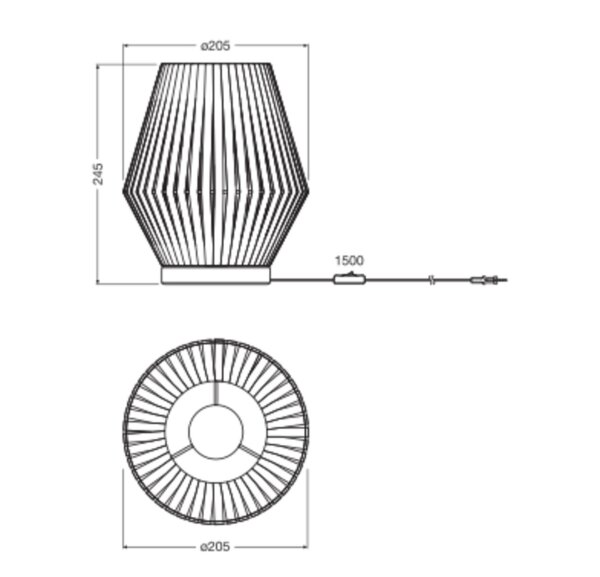 Tischleuchte Dunkelgrau Stahl E14 H:24,5 cm OSRAM