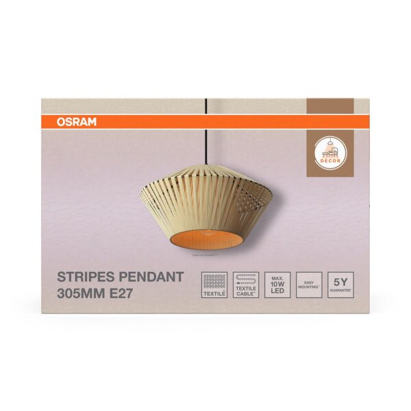 Pendelleuchte Schwarz Beige E27 Ø30,5 cm OSRAM