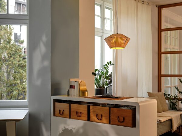 Pendelleuchte Schwarz Beige E27 Ø30,5 cm OSRAM