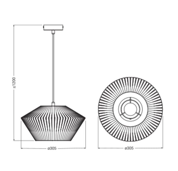 Pendelleuchte Schwarz Beige E27 Ø30,5 cm OSRAM