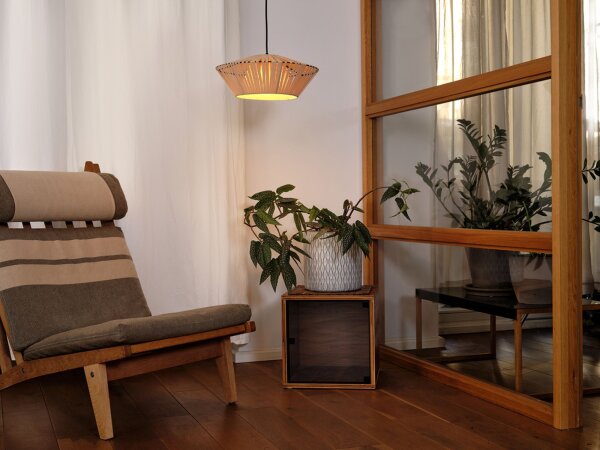 Hängelampe Schwarz Beige E27 Ø40,5 cm modern OSRAM