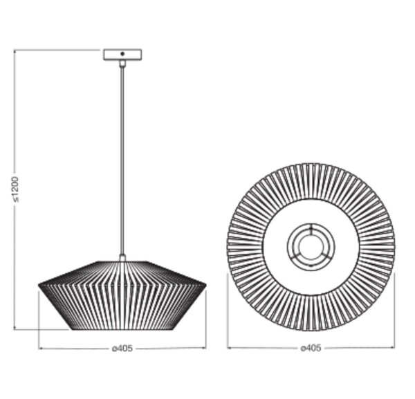 Hängelampe Schwarz Beige E27 Ø40,5 cm modern OSRAM