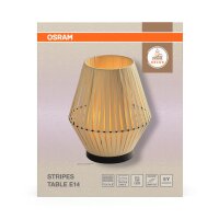 Tischleuchte Schwarz Stahl Beige E14 H:24,5 cm OSRAM