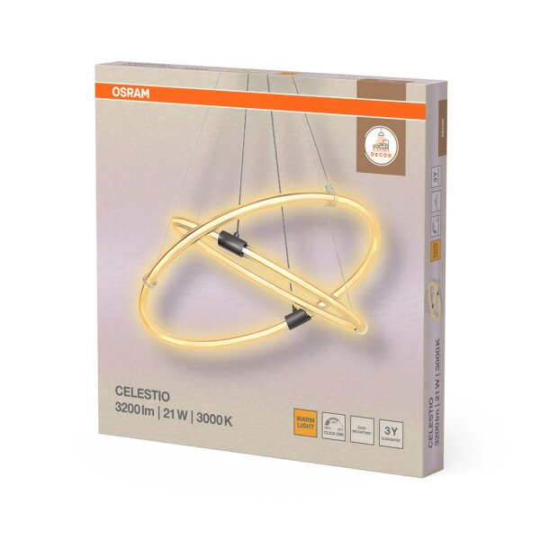 LED Pendelleuchte Dunkelgrau dimmbar L:49,8 cm 3000 K