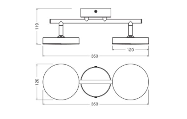 LED Deckenleuchte Schwarz verstellbar 3000 K OSRAM