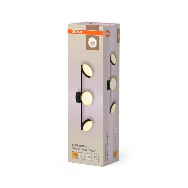 LED Deckenlampe verstellbar Schwarz 3000 K OSRAM