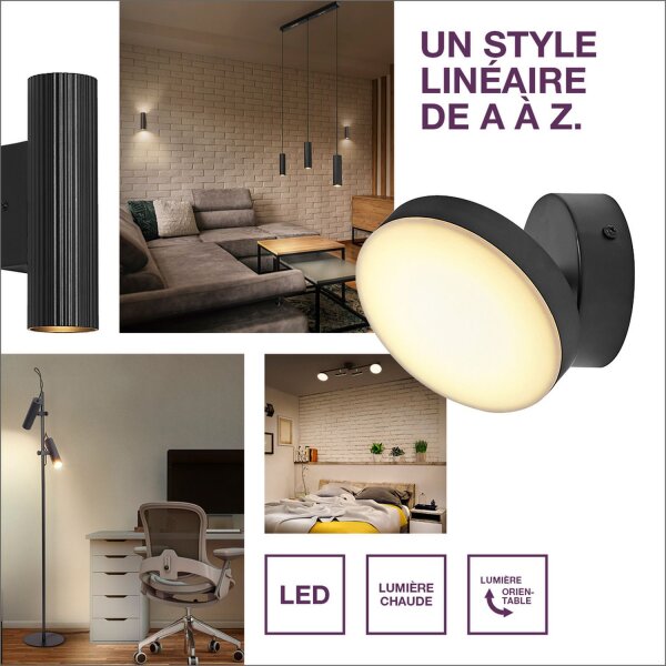 LED Deckenlampe verstellbar Schwarz 3000 K OSRAM