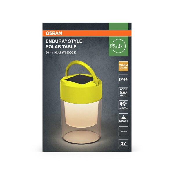LED Solar Tischlampe dimmbar Gelb 3000 K IP44 OSRAM