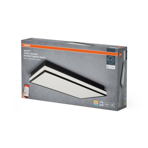LED Deckenleuchte dimmbar Smart+ TW Schwarz 60 cm OSRAM