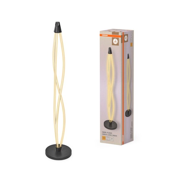 LED Stehlampe Dunkelgrau Metall 3000 K H:128cm OSRAM