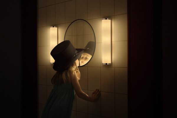 Wandlampe Stahl Chrom Modern E14 IP44 H:45,5 cm OSRAM