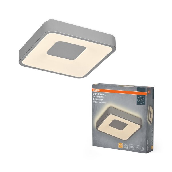 LED Deckenleuchte Click-DIM Silber 3000K L:29cm OSRAM