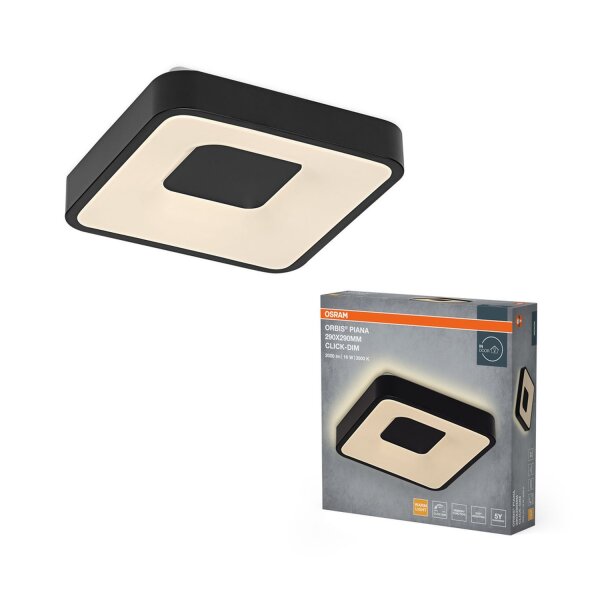 LED Deckenlampe Click-DIM Schwarz 3000K L:29cm OSRAM