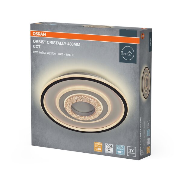 LED Deckenleuchte Weiß Metall 2700-6000K Ø43cm OSRAM