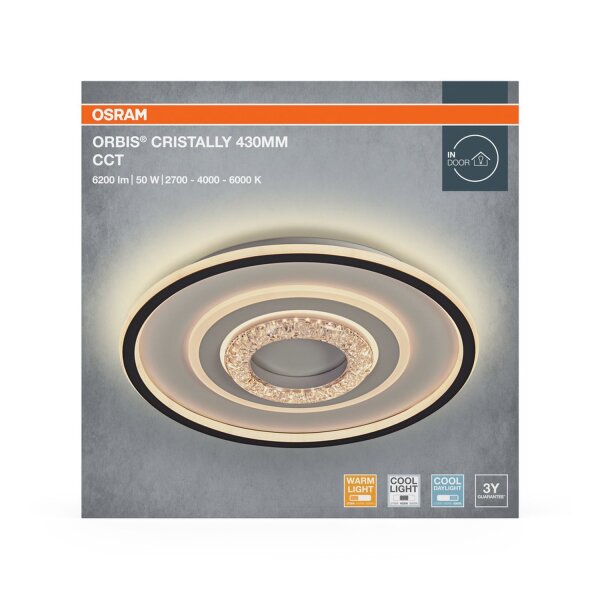 LED Deckenleuchte Weiß Metall 2700-6000K Ø43cm OSRAM