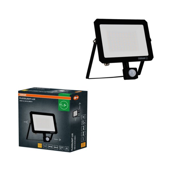 LED Flutlicht Sensor schwenkbar Alu 3000K IP65 OSRAM