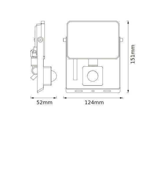LED Spot Sensor schwenkbar Schwarz Alu 3000K IP65 OSRAM