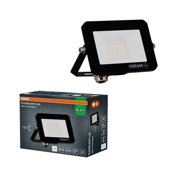 LED Strahler schwenkbar Schwarz Alu 4000 K IP65 OSRAM