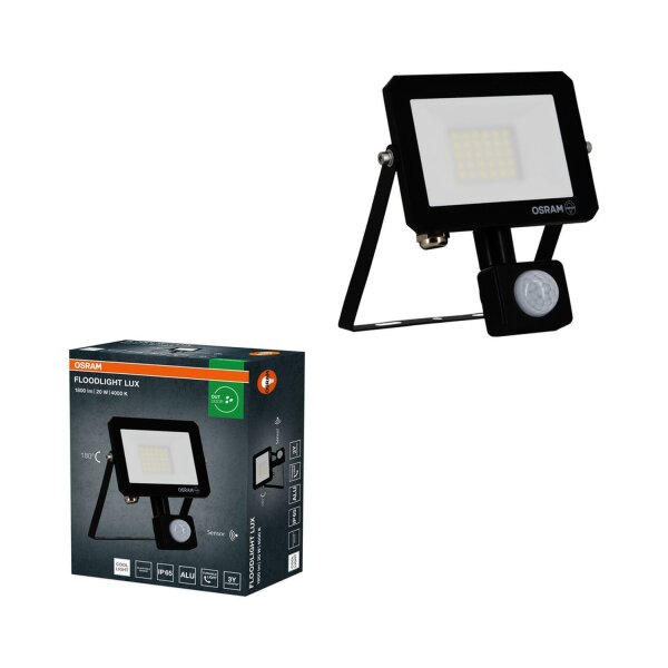 LED Spot Sensor schwenkbar Schwarz Alu 4000K IP65 OSRAM