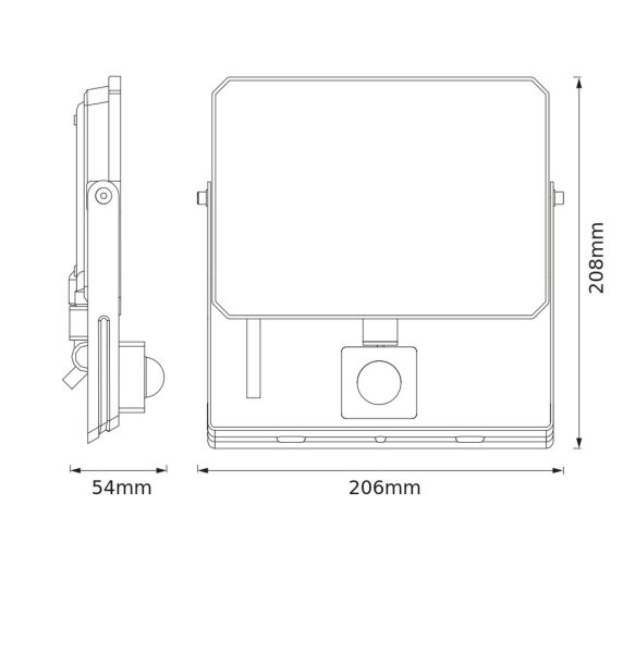 LED Spot Sensor schwenkbar Schwarz Alu 6500K IP65 OSRAM