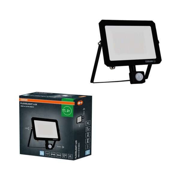 LED Spot Sensor schwenkbar Schwarz Alu 6500K IP65 OSRAM