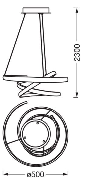 LED Pendelleuchte Weiß 2700-6000K dimmbar Ø50 cm OSRAM