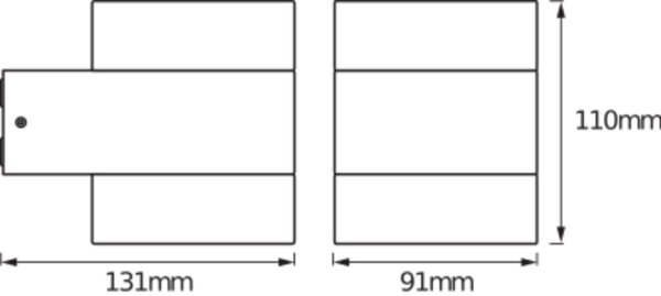 LED Wandleuchte Up Down Dunkelgrau Alu 3000K IP44 OSRAM