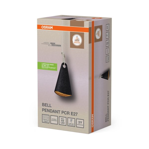 Wandleuchte Schwarz Metall L:15,2 cm E27 blendarm OSRAM