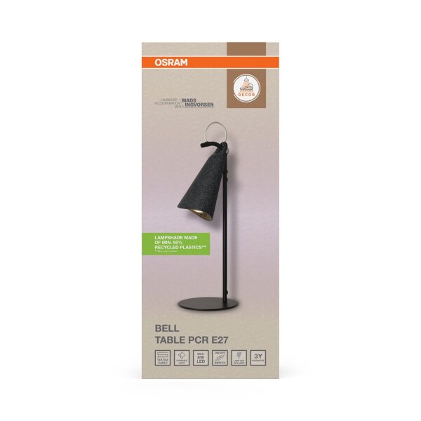 Tischleuchte verstellbar Schwarz E27 H:50 cm OSRAM