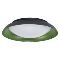 LED Deckenlampe Click-DIM Schwarz Gr&uuml;n 3000K &Oslash;43cm rund